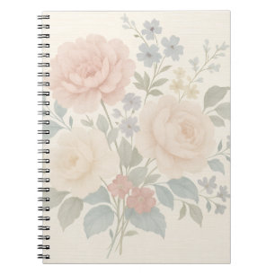 Cuaderno de lino floral vintage