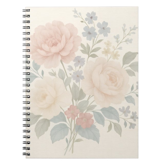 Cuaderno de lino floral vintage (Frente)