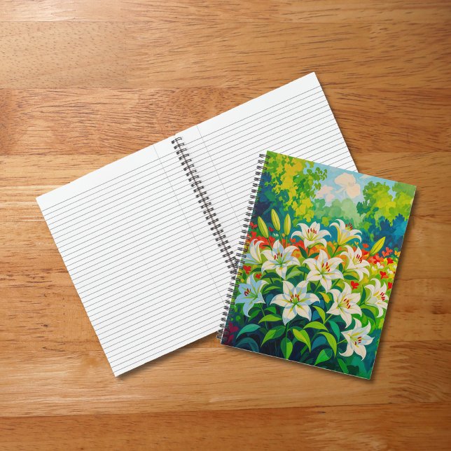 Cuaderno de Lirios Blancos (Notebook with white lilies)