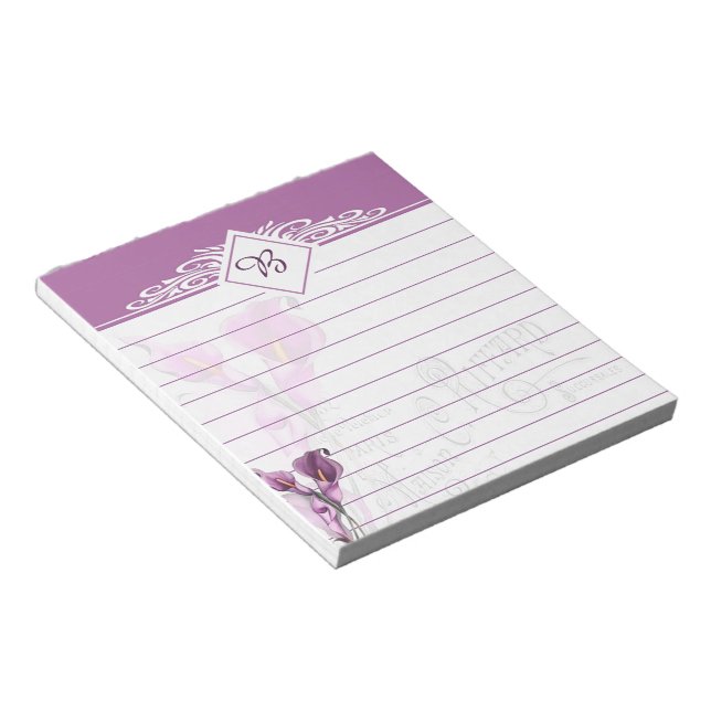 Cuaderno de lirios púrpuras (Lado Derecho)