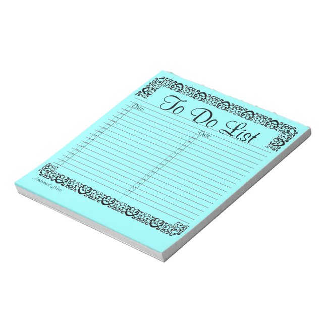 Cuaderno de lista de tareas azul elegante (Lado Izquierdo)