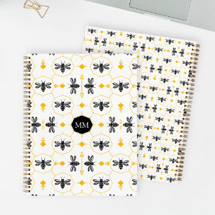 Cuaderno de lista de tareas con monograma de abeja