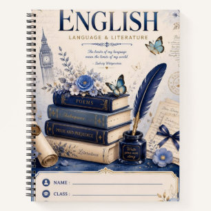 Cuaderno de Literatura Inglesa Vintage Floral Az
