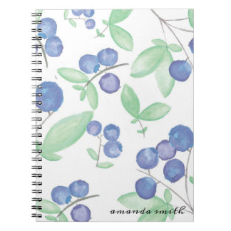 Cuaderno de los arándanos de la acuarela