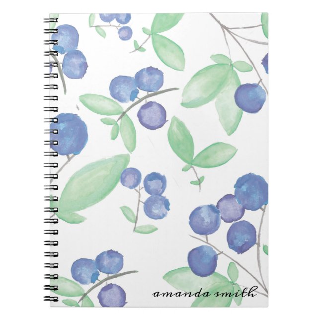 Cuaderno de los arándanos de la acuarela (Frente)
