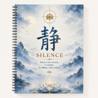 Cuaderno de Loto del Carácter Chino 静 Silencio (Ji