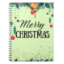 Cuaderno de Luces Florales de Navidad Feliz