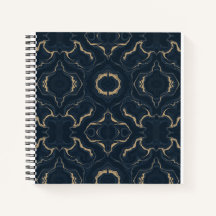 Cuaderno de lujo abstracto de mármol dorado naval