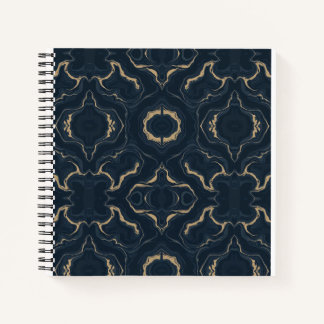 Cuaderno de lujo abstracto de mármol dorado naval