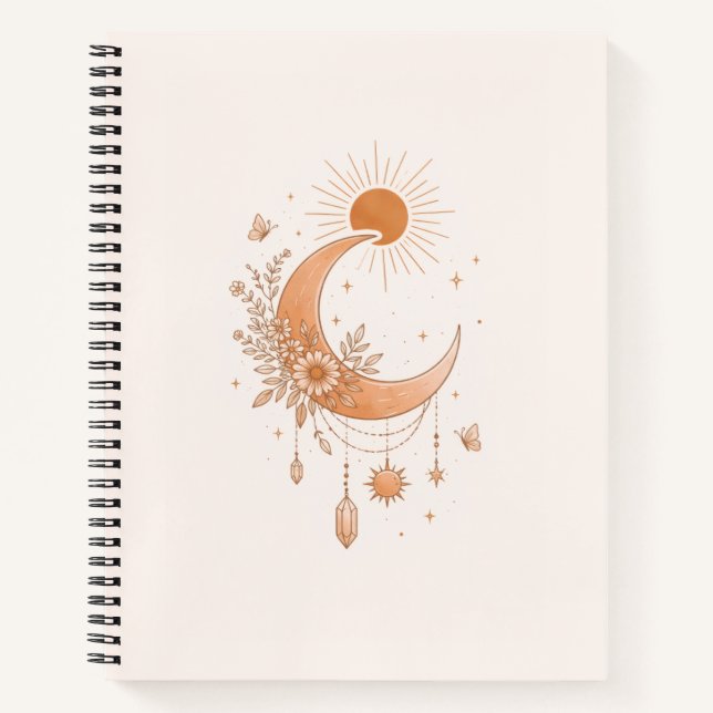 Cuaderno de lujo Boho Sol y Luna (Anverso)