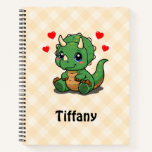 Cuaderno de lujo de dinosaurio lindo – Agregar nom