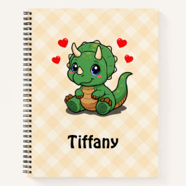 Cuaderno de lujo de dinosaurio lindo – Agregar nom