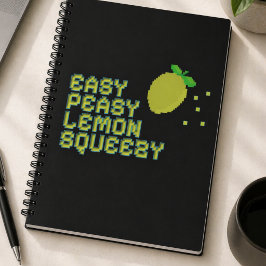 Cuaderno de lujo de pixel art de limón neón