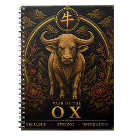 Cuaderno de lujo del año del Buey del zodíaco chin