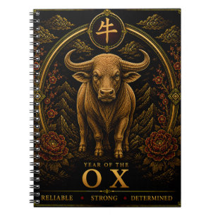 Cuaderno de lujo del año del Buey del zodíaco chin