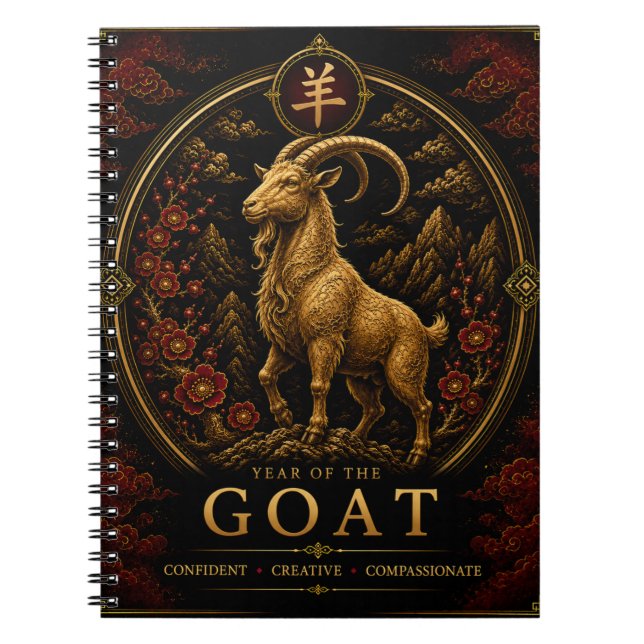 Cuaderno de lujo del año del Cabro del Zodiaco Chi (Frente)