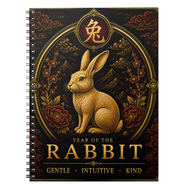 Cuaderno de lujo del año del conejo del zodíaco ch (Frente)