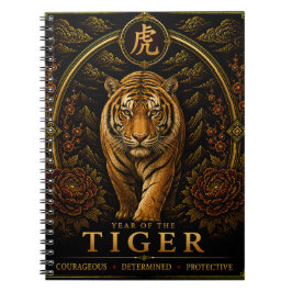 Cuaderno de lujo del año del tigre del zodíaco chi