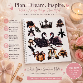Cuaderno de lujo del cisne negro | Estética femeni