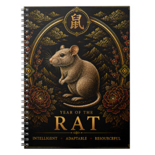 Cuaderno de lujo del zodíaco chino del año de la r