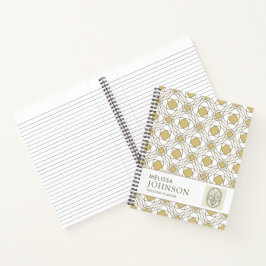 Cuaderno de lujo geométrico dorado moderno