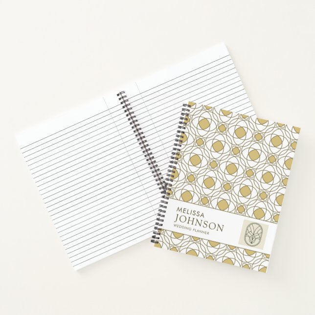 Cuaderno de lujo geométrico dorado moderno (Interior)