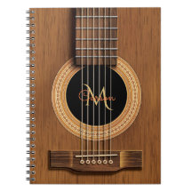 Cuaderno de madera caliente de la guitarra