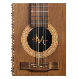 Cuaderno de madera caliente de la guitarra