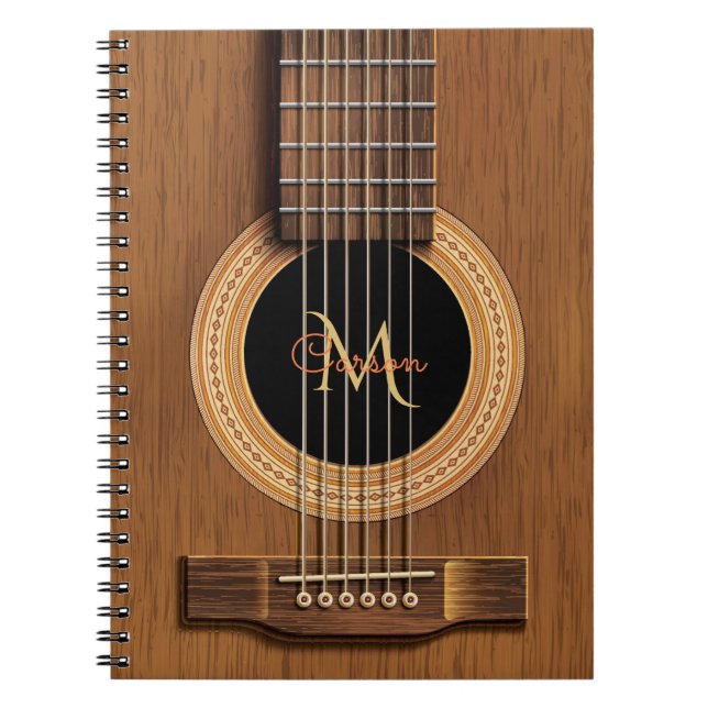 Cuaderno de madera caliente de la guitarra (Frente)