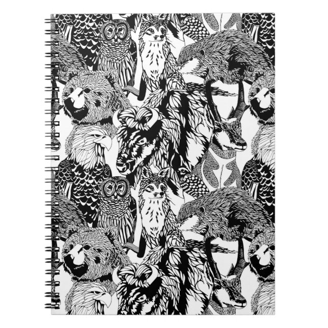 Cuaderno de madera del Critter de la insignia (Frente)