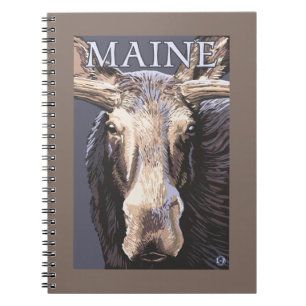 Cuaderno De MaineMoose cierre para arriba