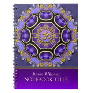Cuaderno de Mandala de Yoga Golden Om Purple Fract