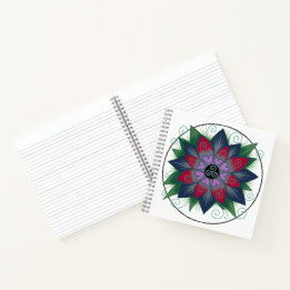 Cuaderno de mandalas con corazones florales cuadra