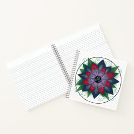 Cuaderno de mandalas con corazones florales cuadra