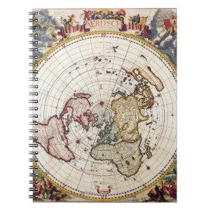 Cuaderno de mapas del mundo de proyección polar