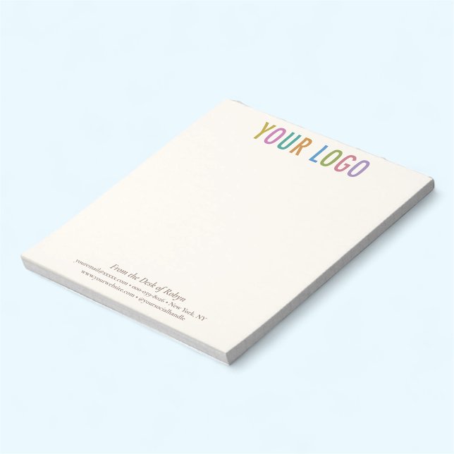 Cuaderno de marfil crema écru con logotipo persona (MISOOK Ecru Notepad with Logo)