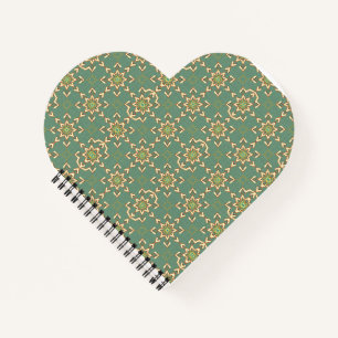 Cuaderno de marfil turquesa con celosía de estrell