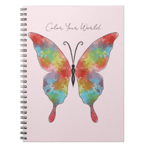 Cuaderno de mariposa con toque de color