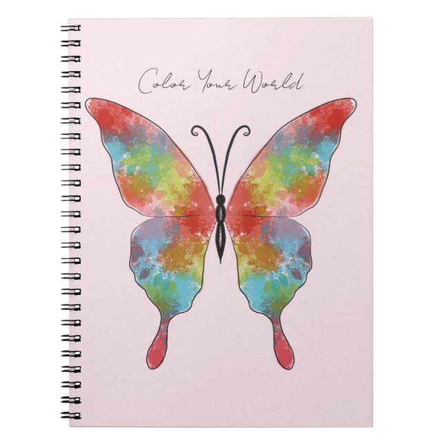 Cuaderno de mariposa con toque de color (Frente)
