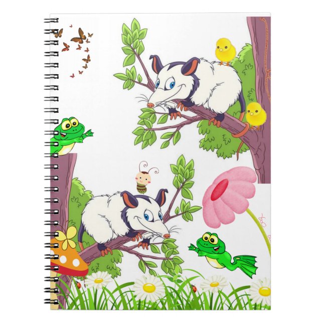 Cuaderno de Mariposa Hongo Rana Pollito Zarigüeya (Frente)