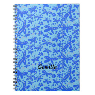 Cuaderno de mariposas azules