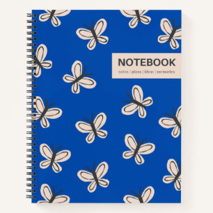 Cuaderno de mariposas azules cobálticas