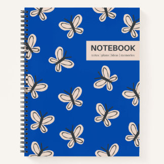 Cuaderno de mariposas azules cobálticas