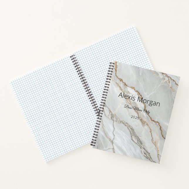 Cuaderno de mármol blanco dorado (Interior)