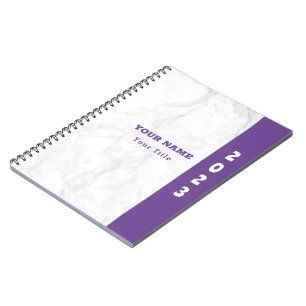 Cuaderno de mármol blanco para una organización el