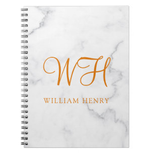 Cuaderno de mármol blanco para una organización el