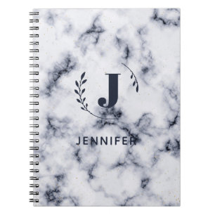 Cuaderno de mármol con monograma personalizado reg