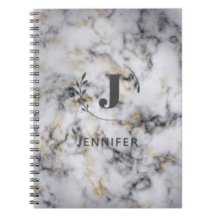 Cuaderno de mármol con monograma personalizado reg