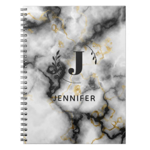 Cuaderno de mármol con monograma personalizado reg