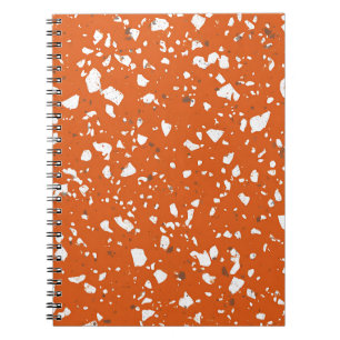 Cuaderno de mármol naranja quemado